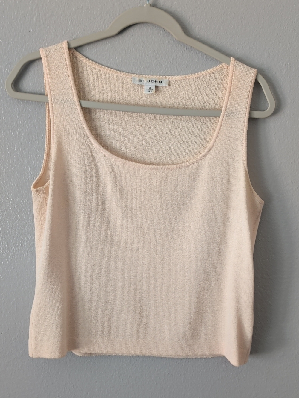 St. John Light Cream Sleeveless Knit Tank